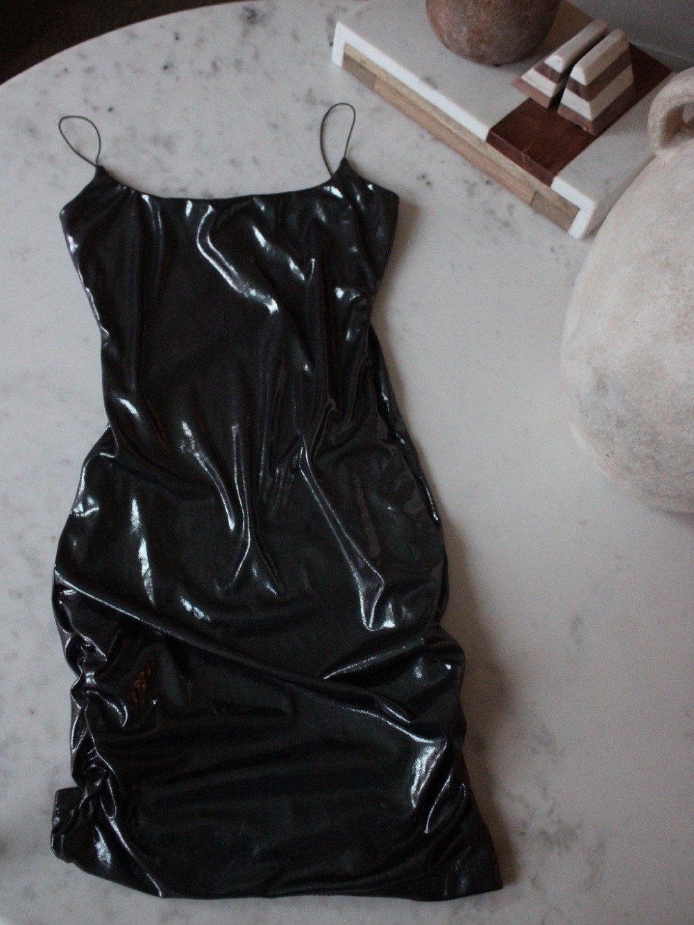 Black Metallic Mini Dress